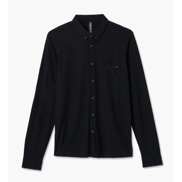 Vuori Ace Long Sleeve Button Down Shirt Mens Size Small Black Pocket